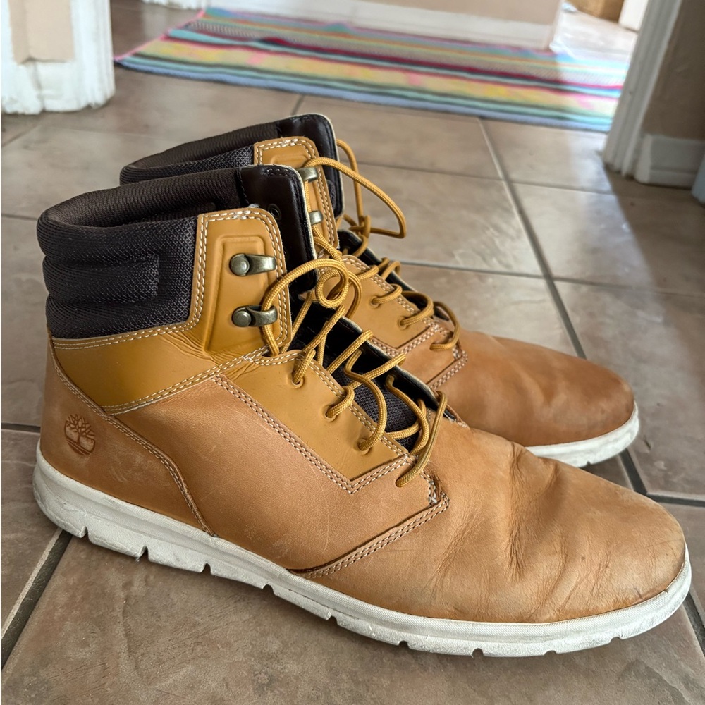 Timberland Men's Brown Leather Boots - Size 13